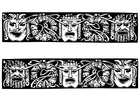 Kleurplaat Griekse maskers
