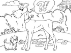 Kleurplaat grote hond en kleine hond