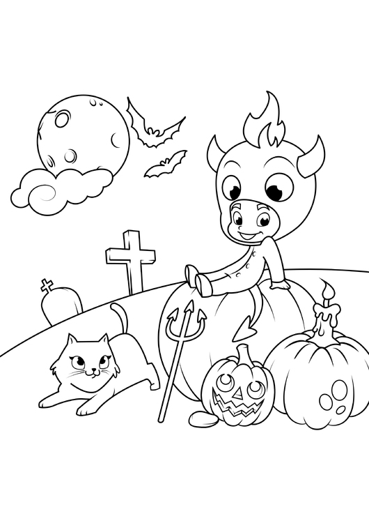 Kleurplaat Halloween 