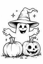 Halloween spook met pompoenen