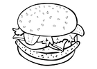 Kleurplaat hamburger