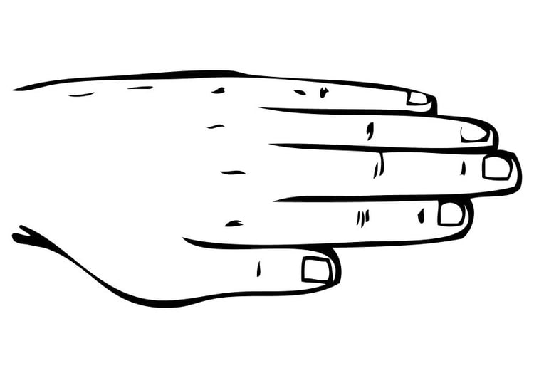 Kleurplaat hand