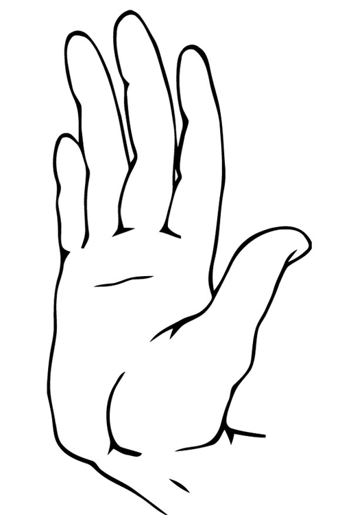 Kleurplaat hand