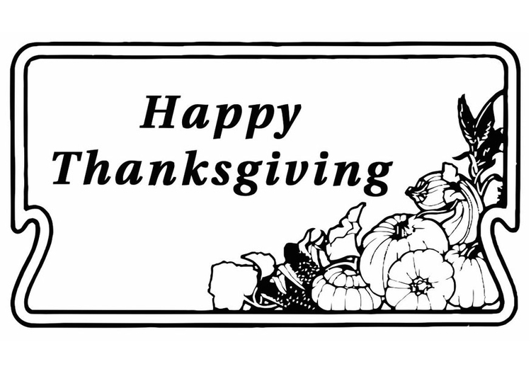 Kleurplaat Happy Thanksgiving