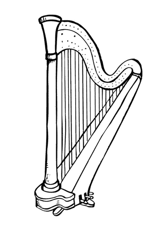Kleurplaat harp