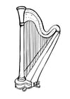 Kleurplaat harp