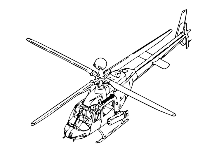 Kleurplaat helicopter