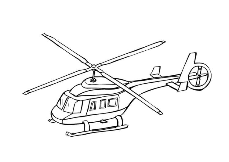 Kleurplaat helicopter