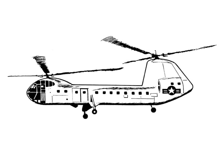 Kleurplaat helikopter