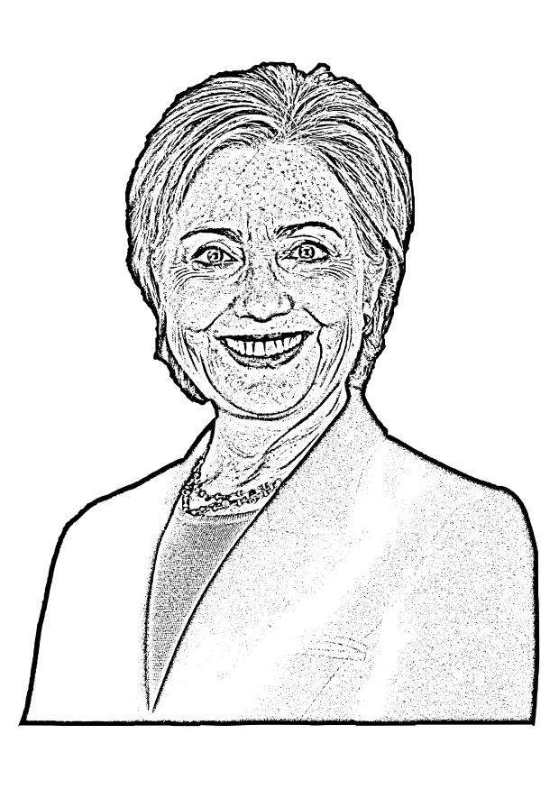 Kleurplaat Hillary Clinton