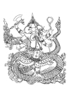 Kleurplaat hindoe god Ganesha