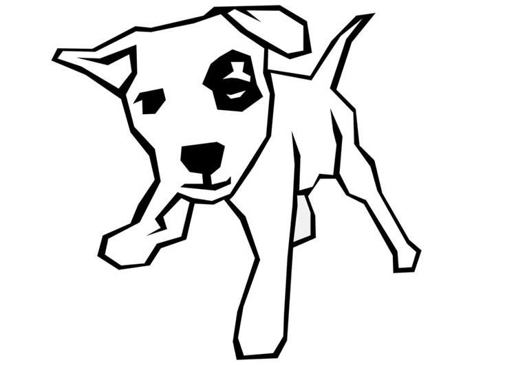 Kleurplaat hond