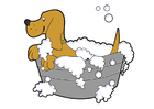 Kleurplaten hond wassen