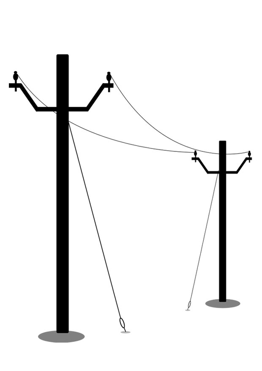 Kleurplaat hoogspanningskabels