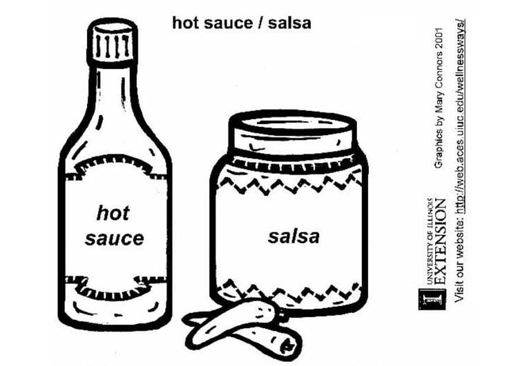 Kleurplaat hot sauce