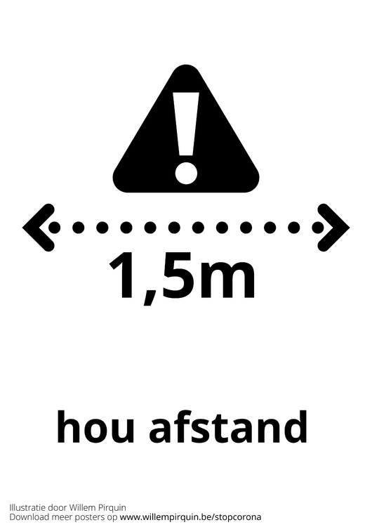 Kleurplaat hou afstand