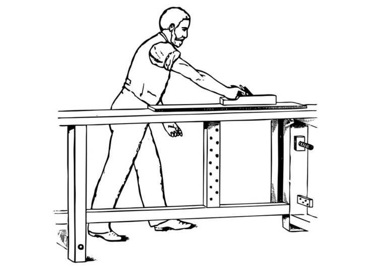 Kleurplaat houtbewerker