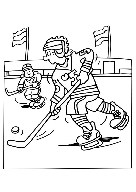 Kleurplaat ijshockey