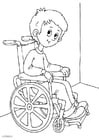 Kleurplaat in een rolstoel