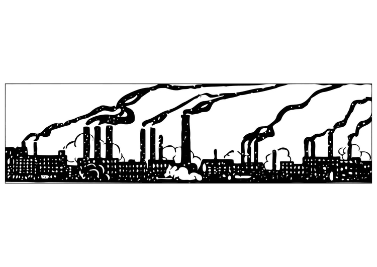 Kleurplaat industriele vervuiling