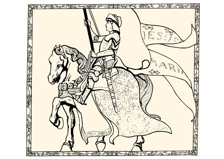 Kleurplaat Jeanne d'Arc