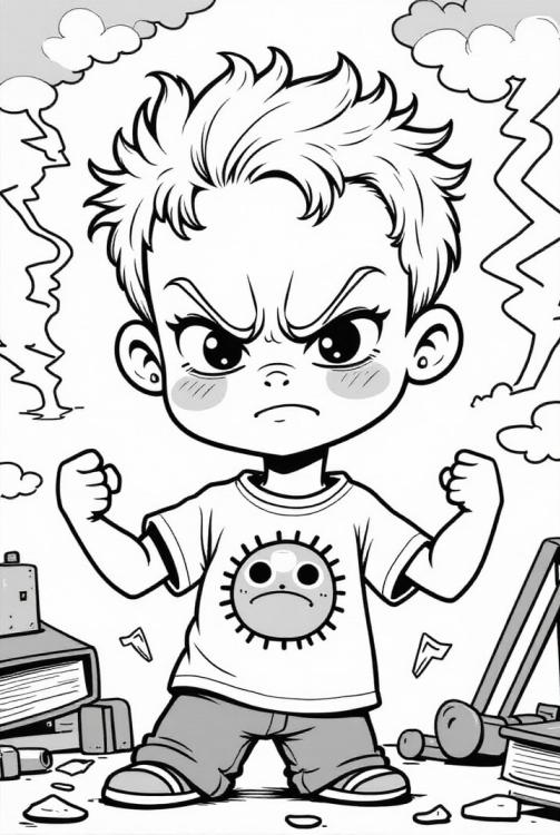 jongen is boos