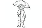 jongen met regenkledij