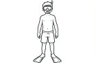jongen met snorkel