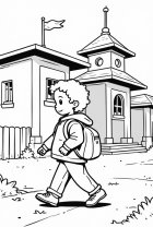 Jongen op weg naar school