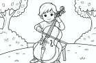 jongen speelt cello
