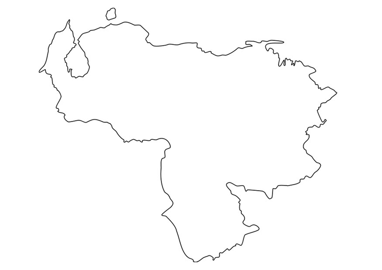 Kleurplaat kaart Venezuela