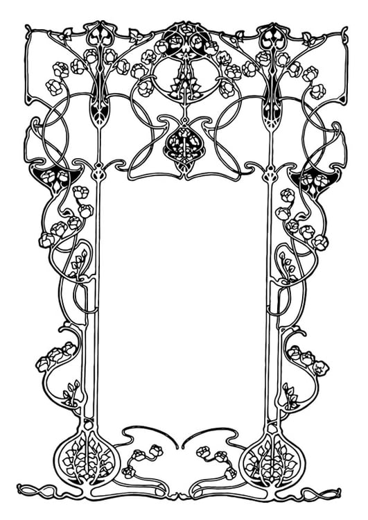 Kleurplaat kader art nouveau