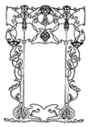 Kleurplaten kader art nouveau