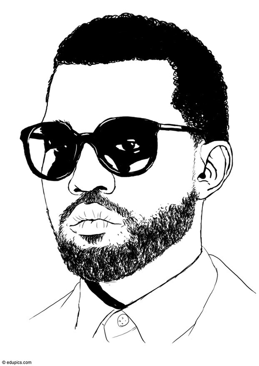 Kleurplaat Kanye West