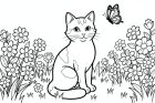 kat in de tuin