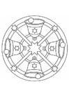 Kleurplaat Kerst-mandala