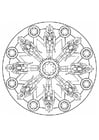 Kleurplaat Kerst-mandala