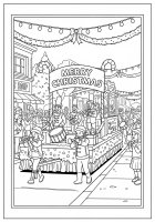 Kleurplaat kerst optocht