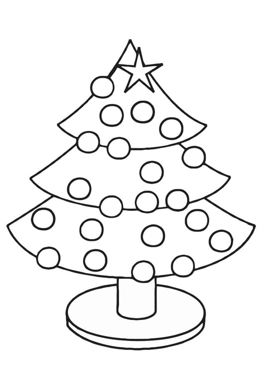 Kleurplaat kerstboom