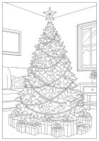 Kerstboom in de woonkamer