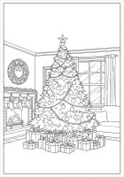 Kleurplaat kerstboom