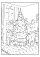 kerstboom zetten met familie