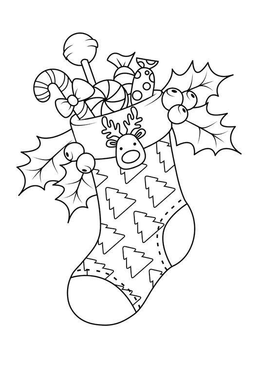Kleurplaat kerstsok