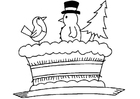 Kleurplaat kersttaart