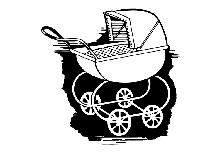 Kleurplaat kinderwagen