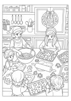 Kleurplaat koken met kerst