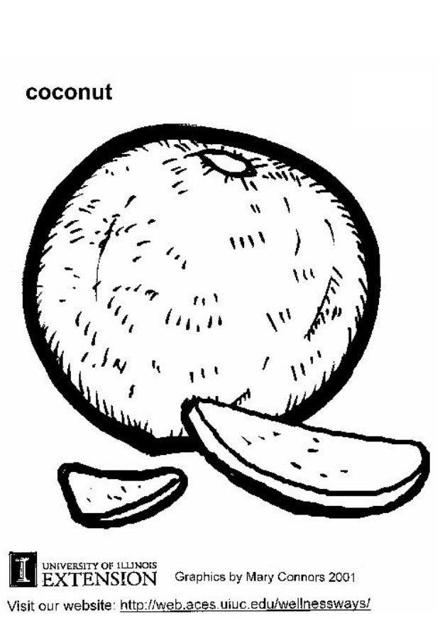 Kleurplaat kokosnoot