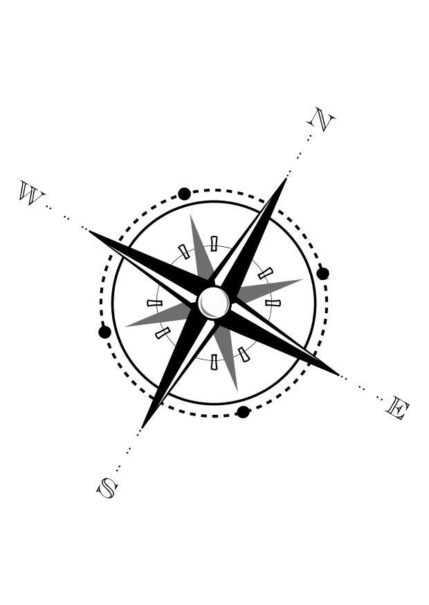 Kleurplaat kompas