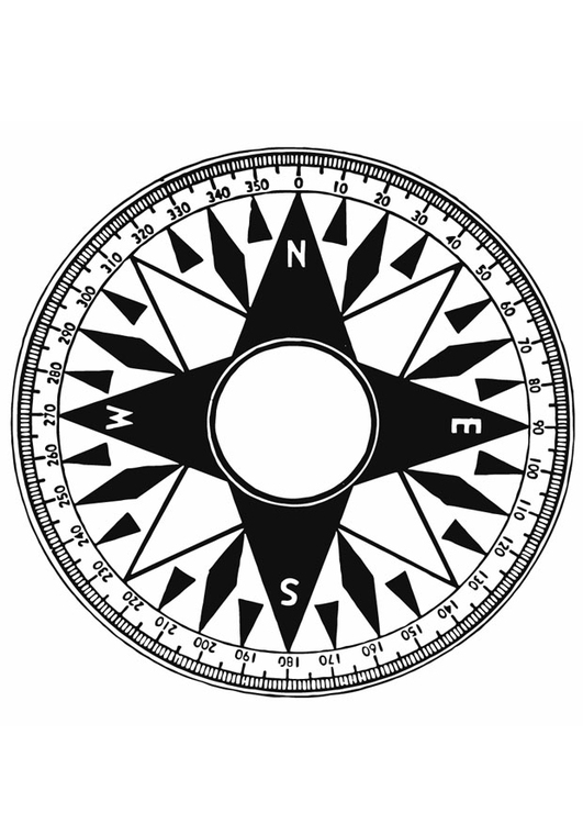 Kleurplaat kompas