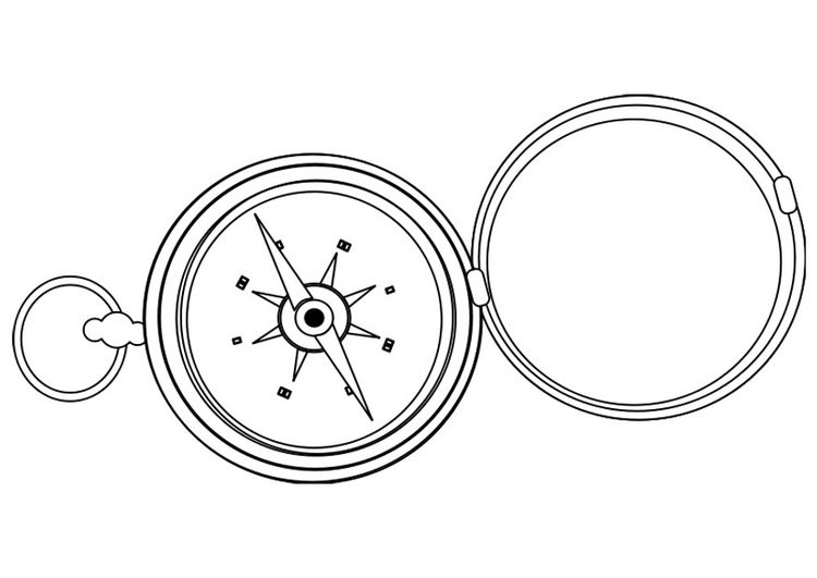 Kleurplaat kompas